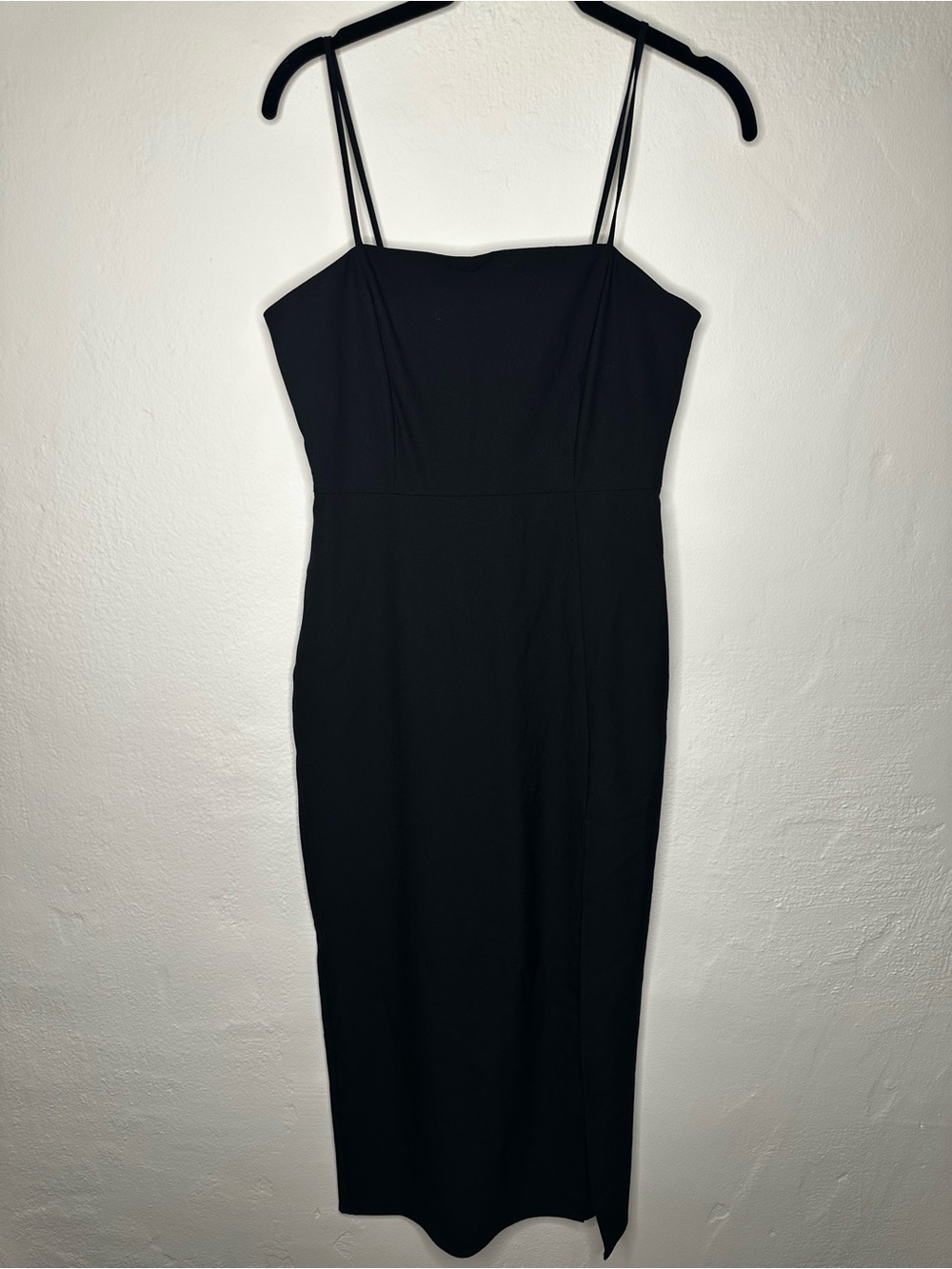 Zara Black Spaghetti-Strap Midi Dress